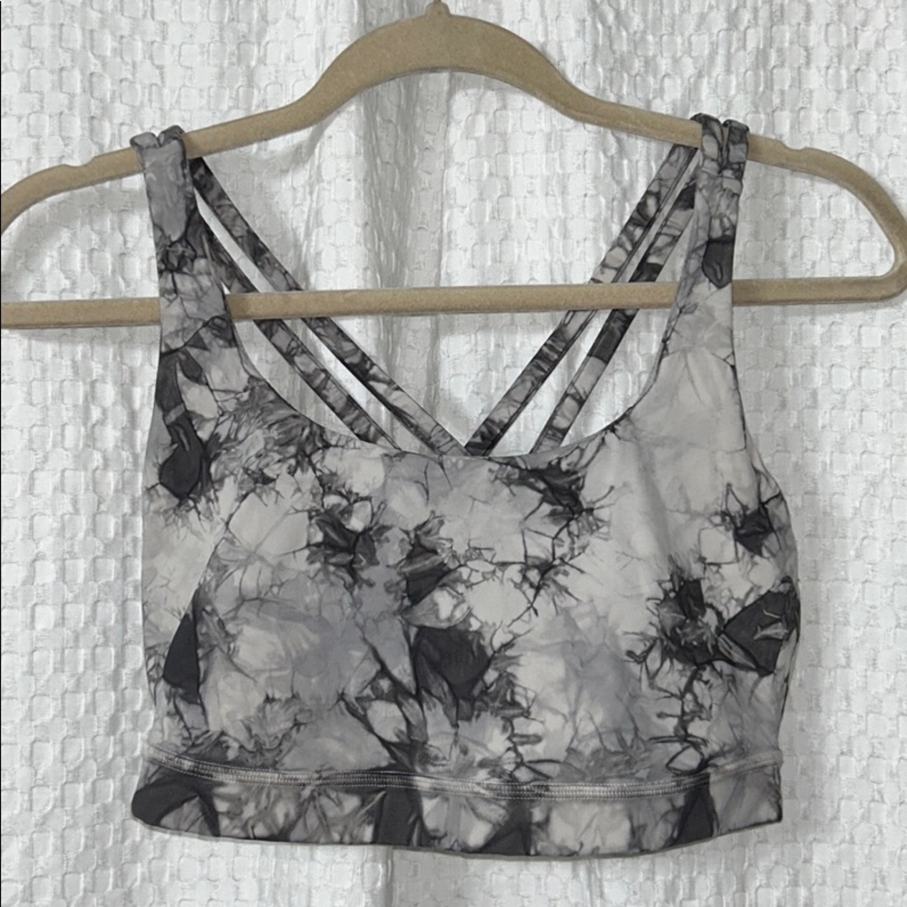 LULULEMON ENERGY BRA MARBLE PRINT SZ 8
